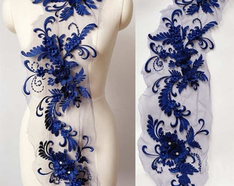 1 piece Lace beading Appliques , Embroidered Flowers, Patches For Wedding Supplies, Bridal Dress Flower, Dress DIY (186-272)