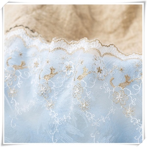 Width 5.9 inches tulle lace trim,embroidered lace,floral lace trim for bridal veil,scalloped trim lace for DIY dress (104-229)