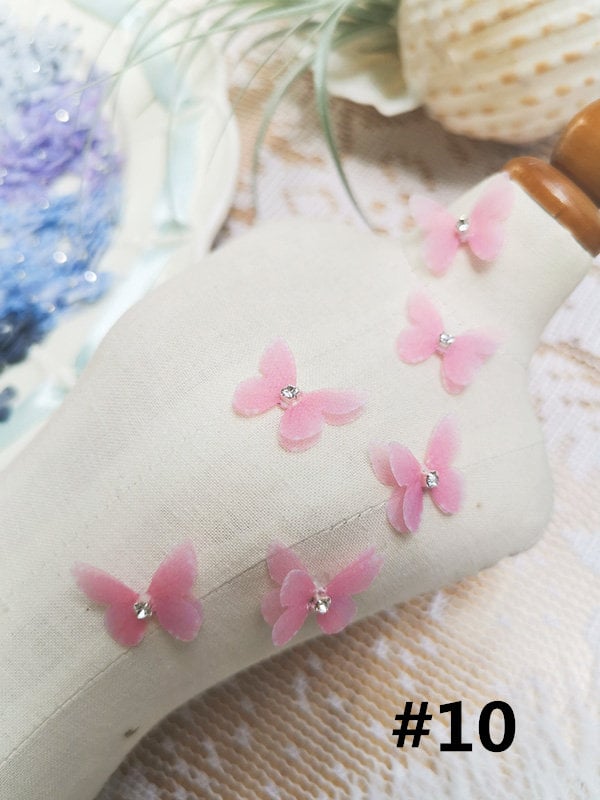 SEWACC Lot De 36 Faux Papillons En Organza De Soie à Paillettes Pour