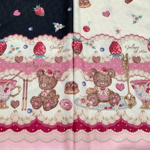 50cmx148cm lovely bear fabric,4 colors double edge Lolita fabric,for DIY Ruskirt,for kawaii Dress,for dress making(275-6)