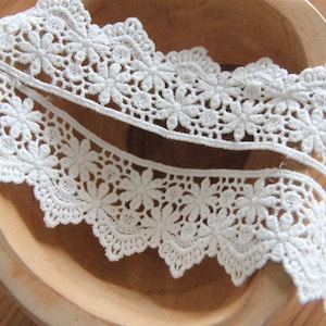 2 yards Width 1.37 inches ivory lace trim,flowers embroidered lace,floral lace trim for bridal,lace for DIY dress(1-322)