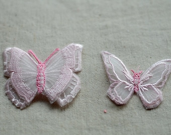 1 PCs brodé rose appliques, adhésif brodé papillon, patchs pour les fournitures de robe, fer-sur applique (69-172)