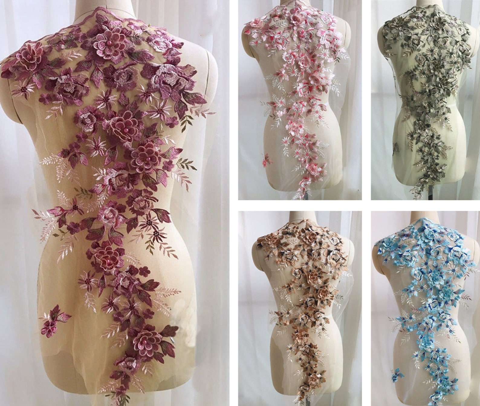Multicoloured Lace Appliques Mt4020