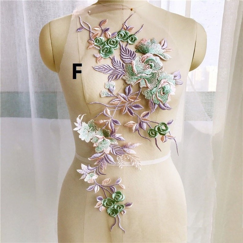 Big size Floral embroidered Appliques ,5 colors embroidery applique patch,lace flower,lace applique crafts,Dress DIY 186-43 F