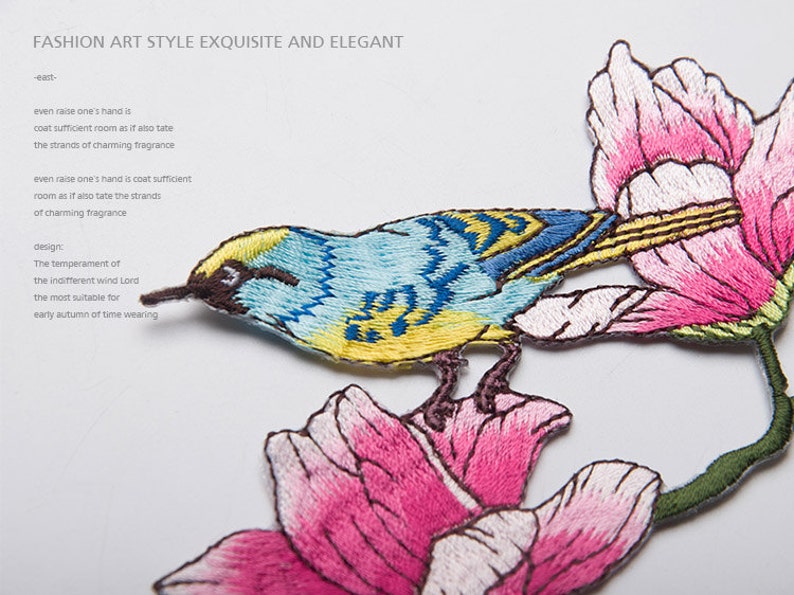 Iron-on Embroidery Birds flowers Appliques,Patches For Wedding DIY Supplies,For Dress,For fashion,Bridal Flower,Headpiece 159-14