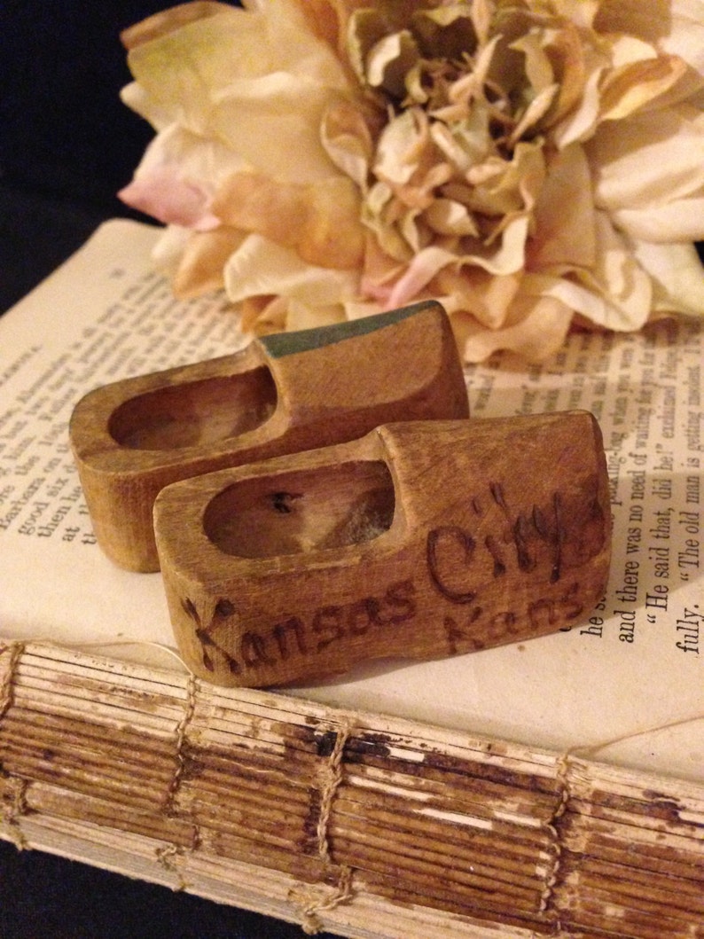 miniature wooden clogs
