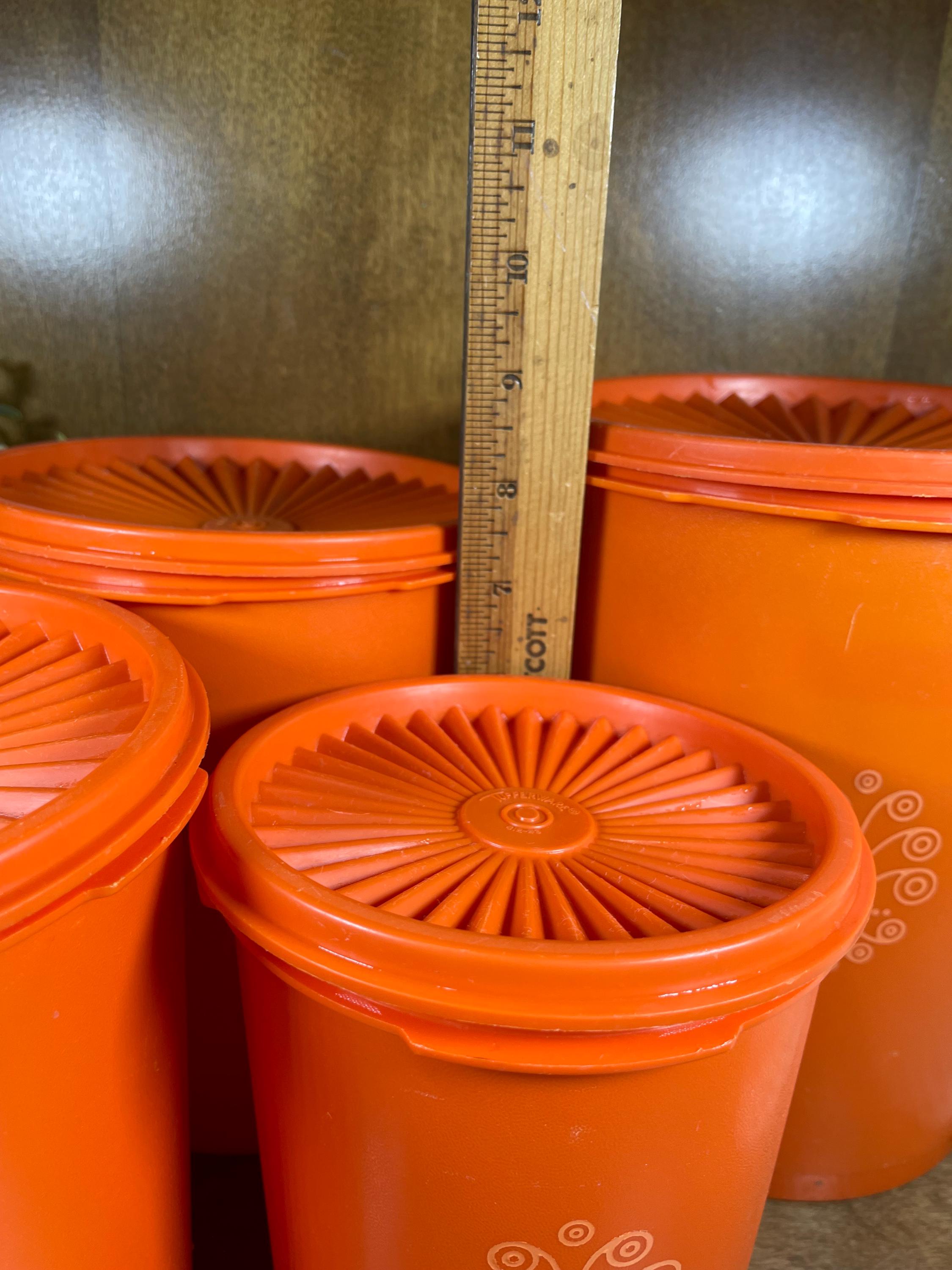 Vintage Orange Tupperware Kitchen Storage Canister Set - Etsy