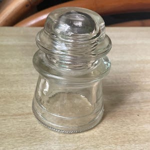 Vintage clear glass Hemingray insulator, made in USA