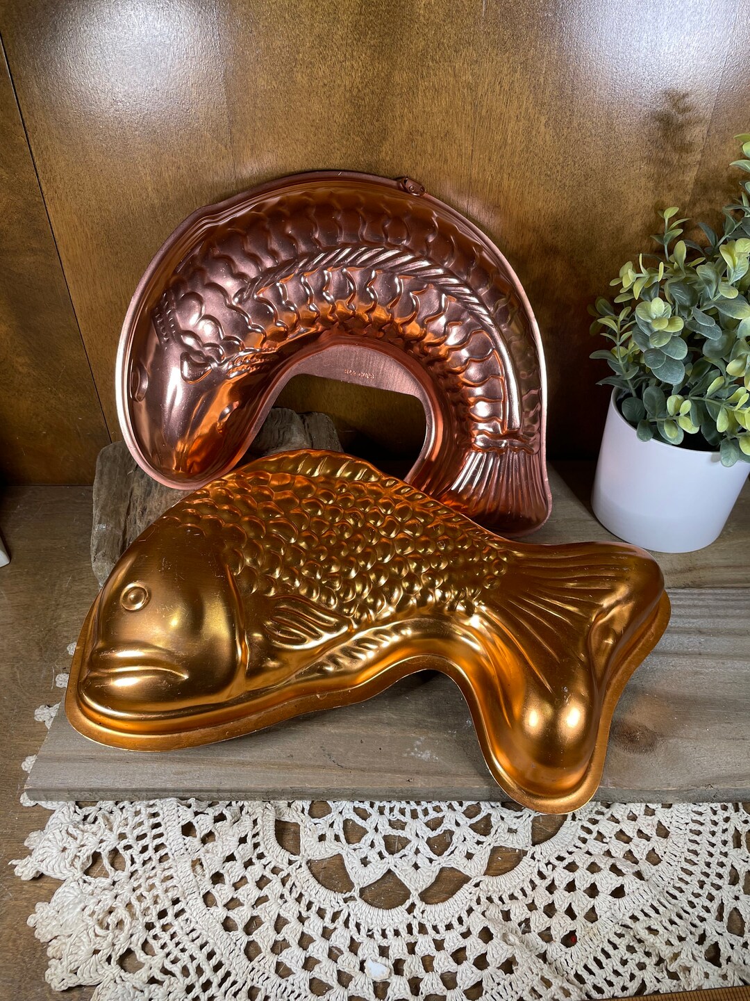 Vintage Aluminum Fish Jello Mold Kitchen Decor Pink and Etsy