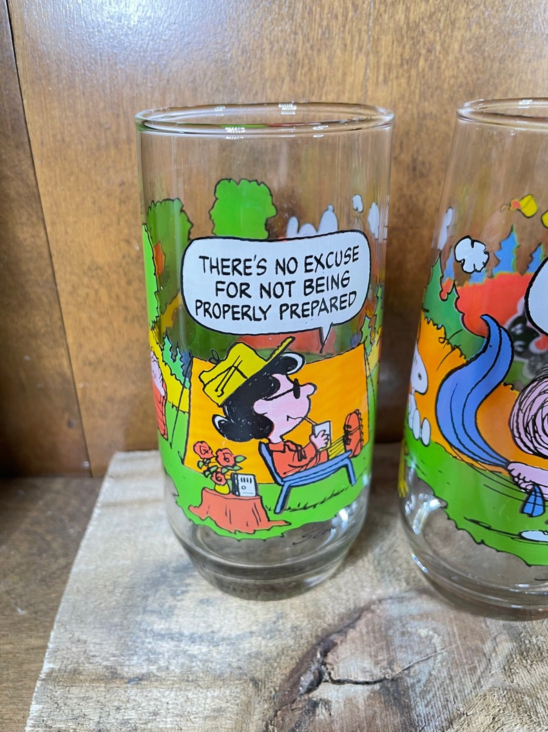 Vintage Camp Snoopy Glasses 1980s Mcdonalds Collector Series Etsy