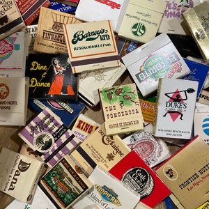Vintage matchbooks, random mystery assortment, cool nostalgic travel souvenirs, memorabilia match book lot, stocking stuffer