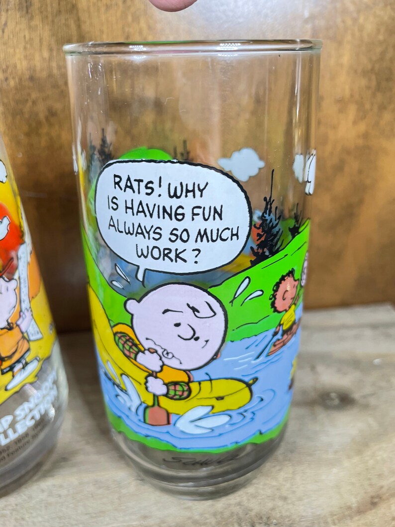Vintage Camp Snoopy Glasses 1980s Mcdonalds Collector Series Etsy