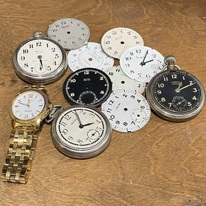 Vintage Watch Faces & Tissot Watch Lot: Steampunk Jewelry Parts