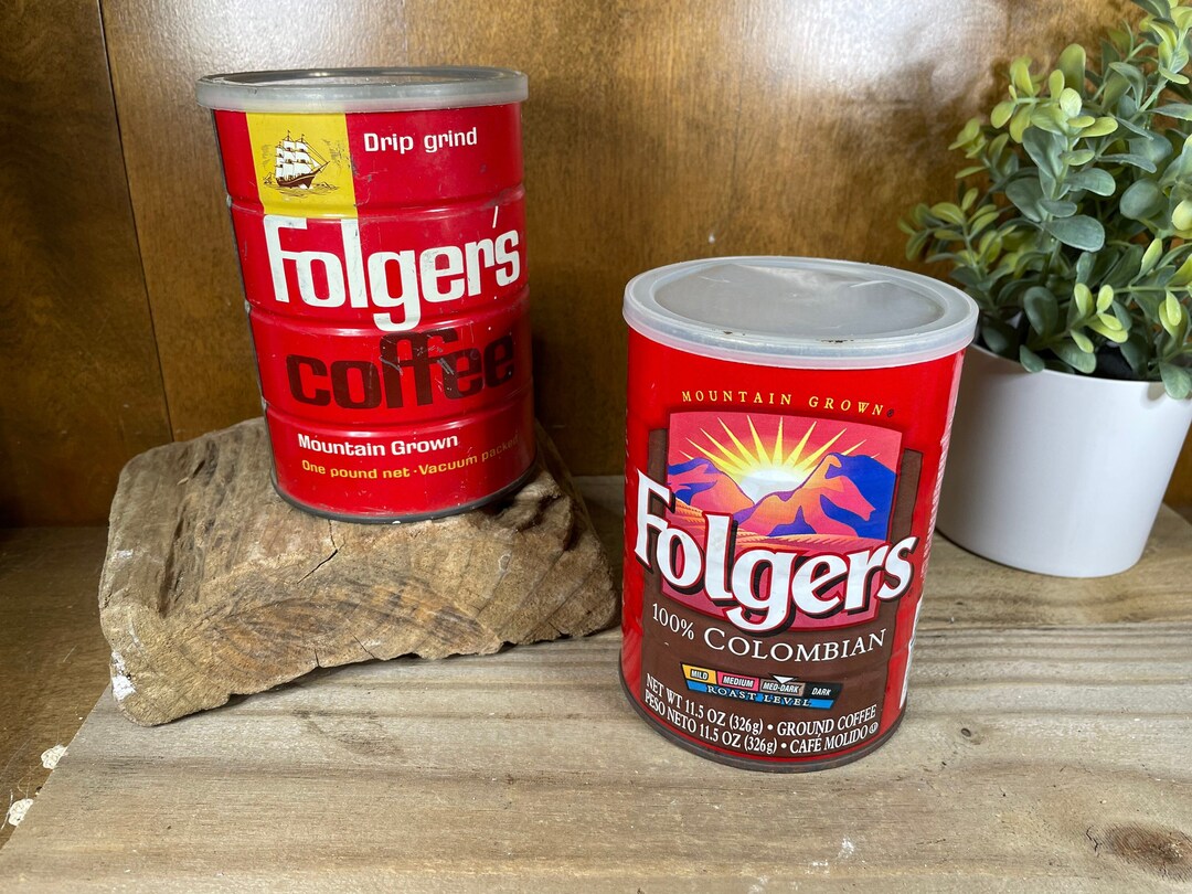 Vintage Folgers Coffee Tin Can Collectible Etsy