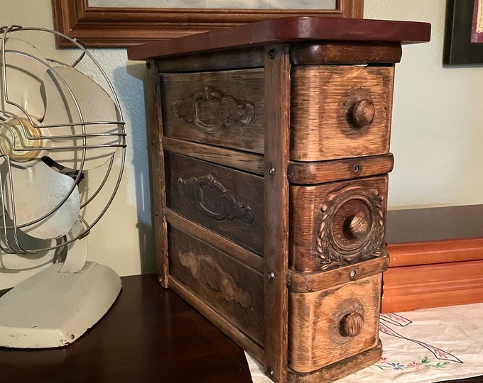 Antique Sewing Machine Drawers, 3 Drawers Great Stylish Storage Rustic