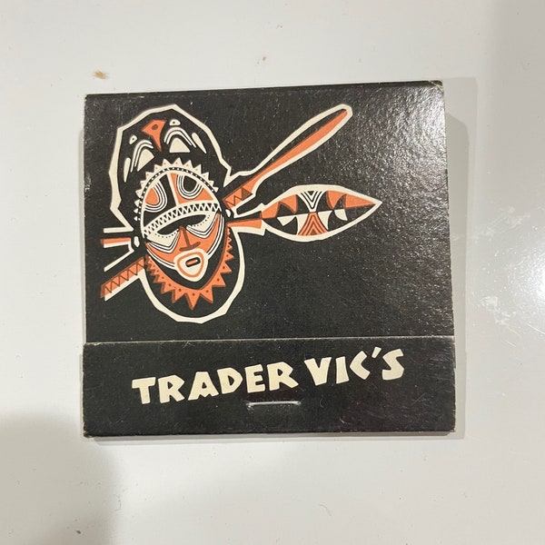 Vintage Trader Vic’s matchbook collectible matches, famous tiki bar restaurant, Denver Chicago San Francisco Atlanta St. Louis