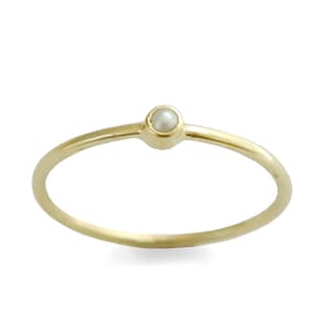 Gold and Pearl Skinny Ring