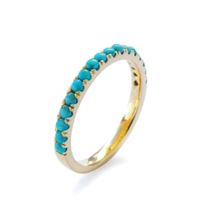 Half Eternity Gold Ring with Turquoise