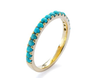 Half Eternity Gold Ring with Turquoise