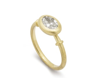 Contemporary Oval Diamond Ring