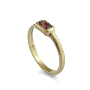 Matte Gold Square Gemstone ring