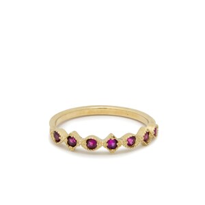 Gold Dainty Ring set with Ruby