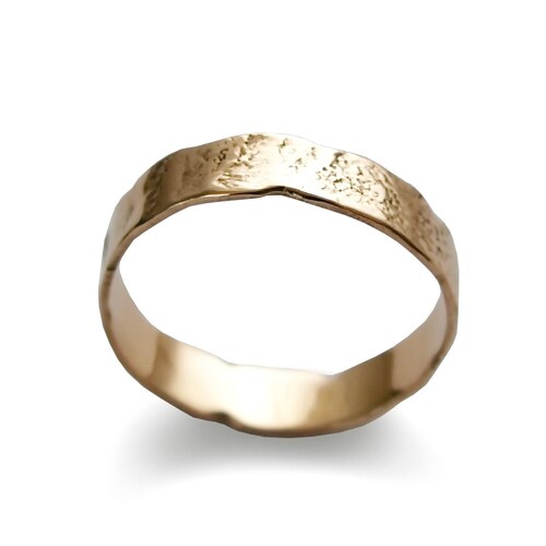 Mens Gold Wedding Band 14K Solid Gold Mans Wedding Ring Mens Etsy