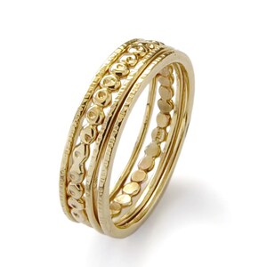 Set of Gold Textured infinity rings