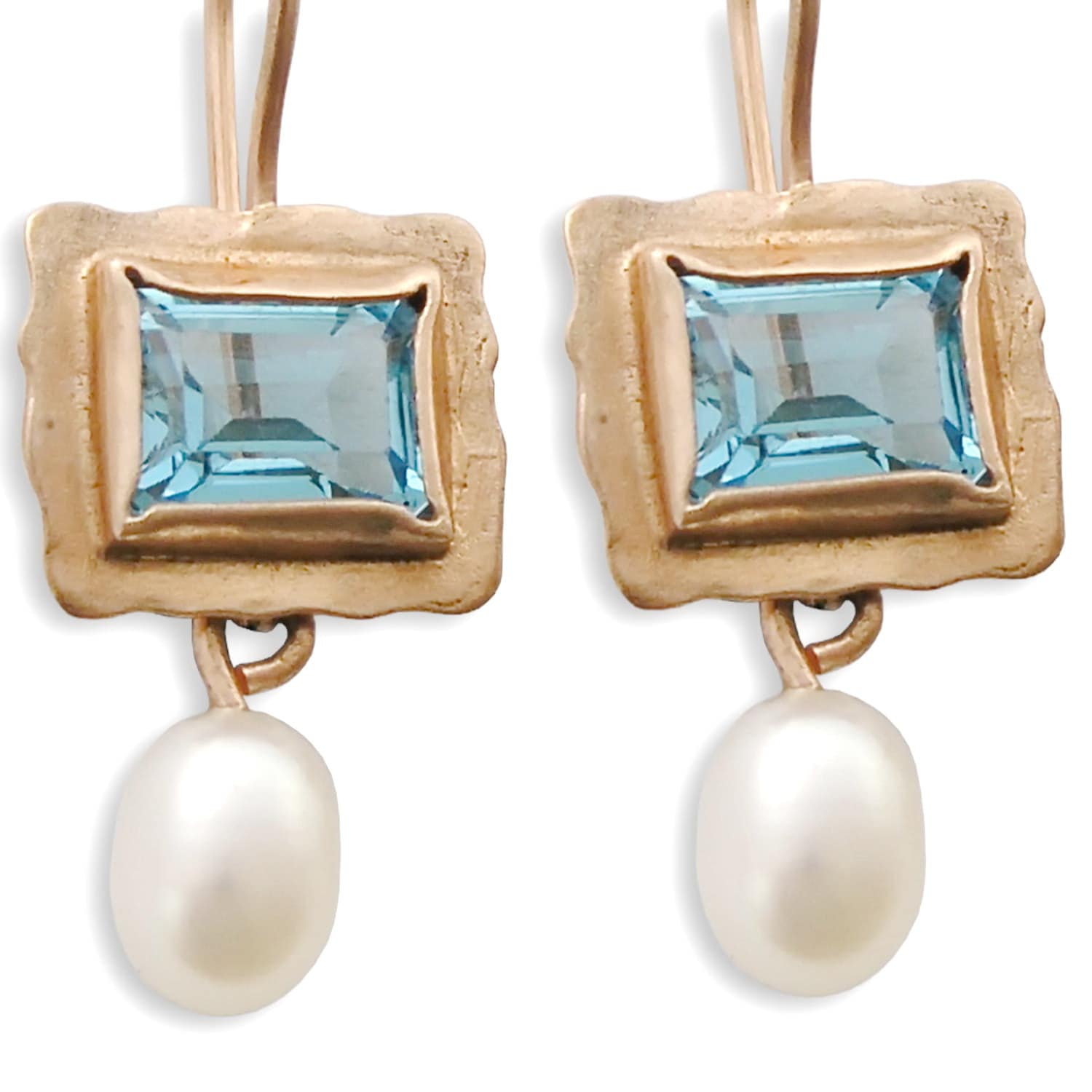 Orecchini A Farfalla In Oro 14K Con Topazio Blu – 1.24 Carati, Fatti A Mano, Eleganti E Delicati, Made In USA - 4
