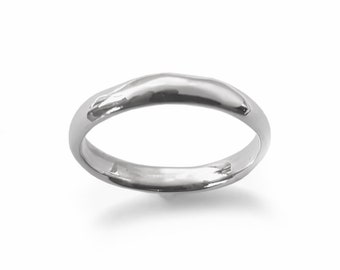 Vintage white gold wedding ring for men and woman