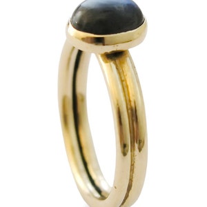 Classic Gold and Labradorite ring