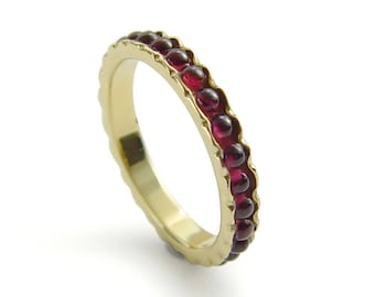 Gold and Red Garnet Band