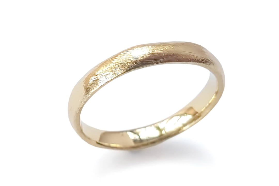 Simple Matte Gold Wedding Ring - Etsy