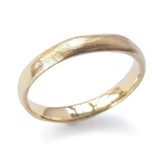 Simple matte gold wedding ring