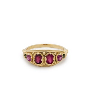 Victorian Ring with Red Gemstones