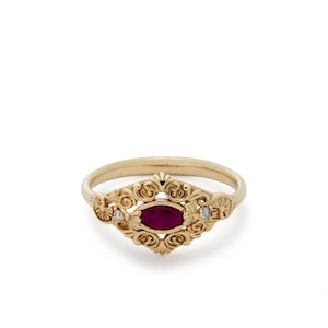 Victorian Ring with Ruby and Diamonds