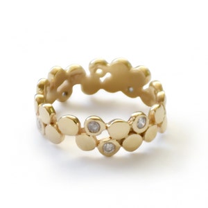 Gold and Diamonds Dotted Ring