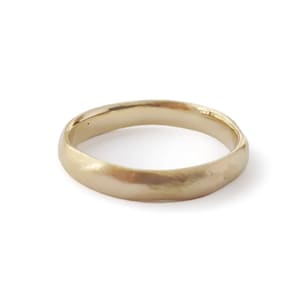 Thin matte gold wedding band