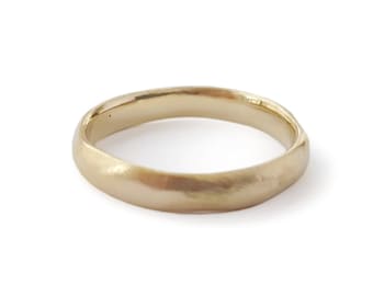 Thin matte gold wedding band