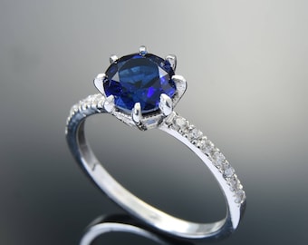 Sapphire and Diamonds Engagement ring