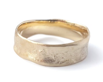 Organic Matte Gold Wedding Band