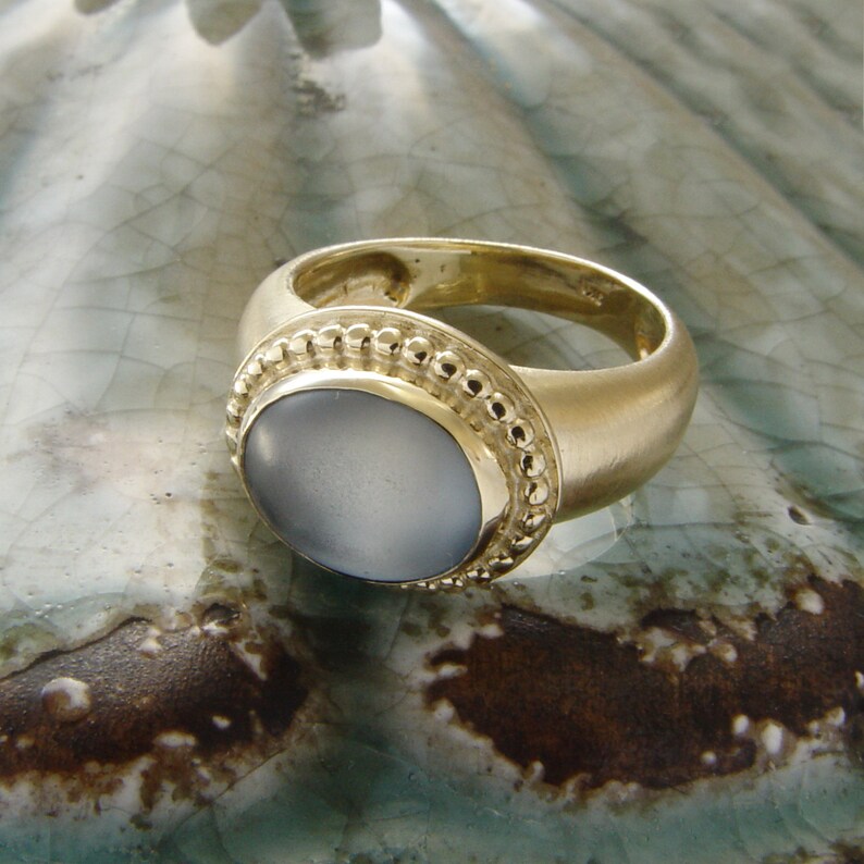 Chunky Gold and Blue Quartz Ring - Etsy