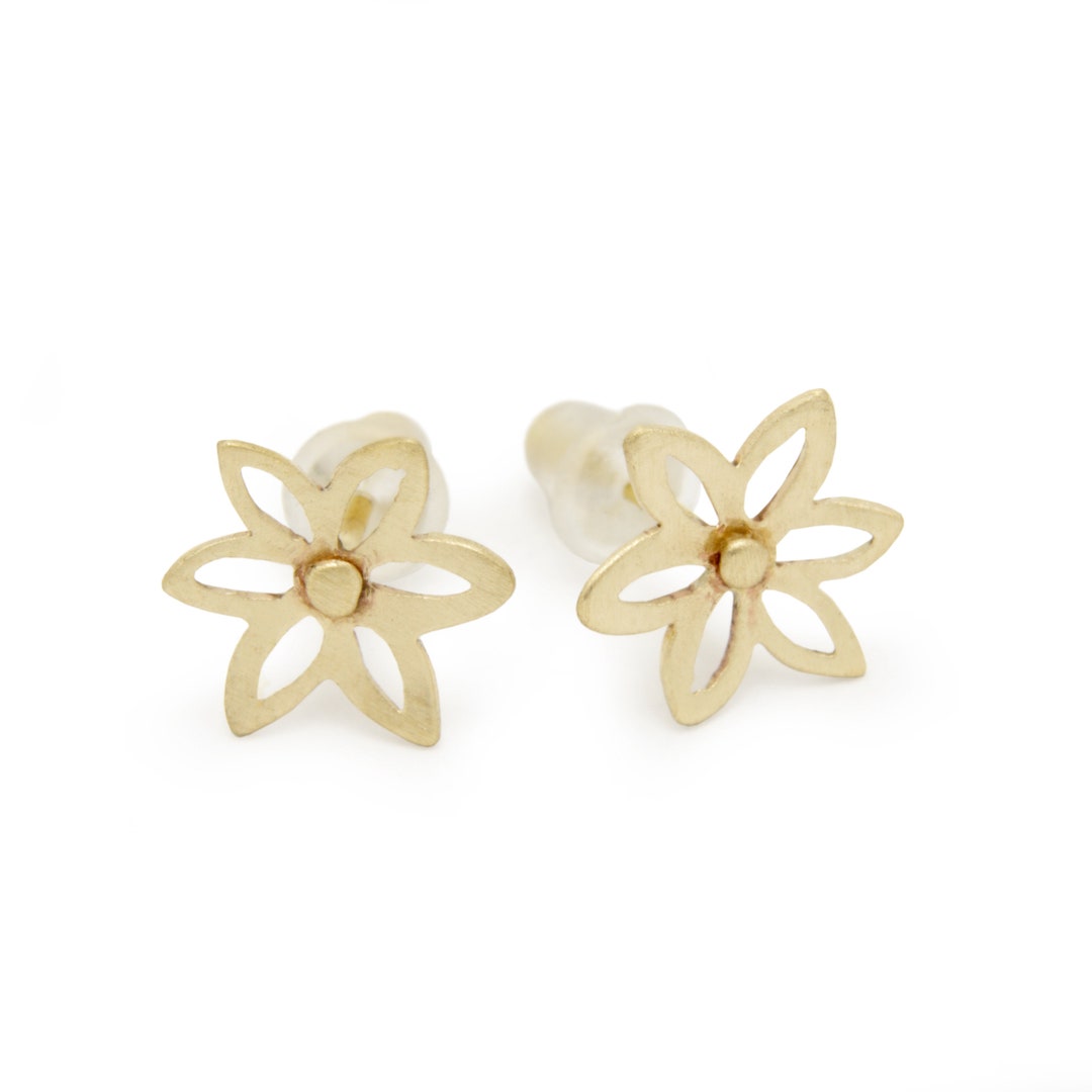 Yellow Gold Flower Stud Earrings - Frost Jewellery & Antiques