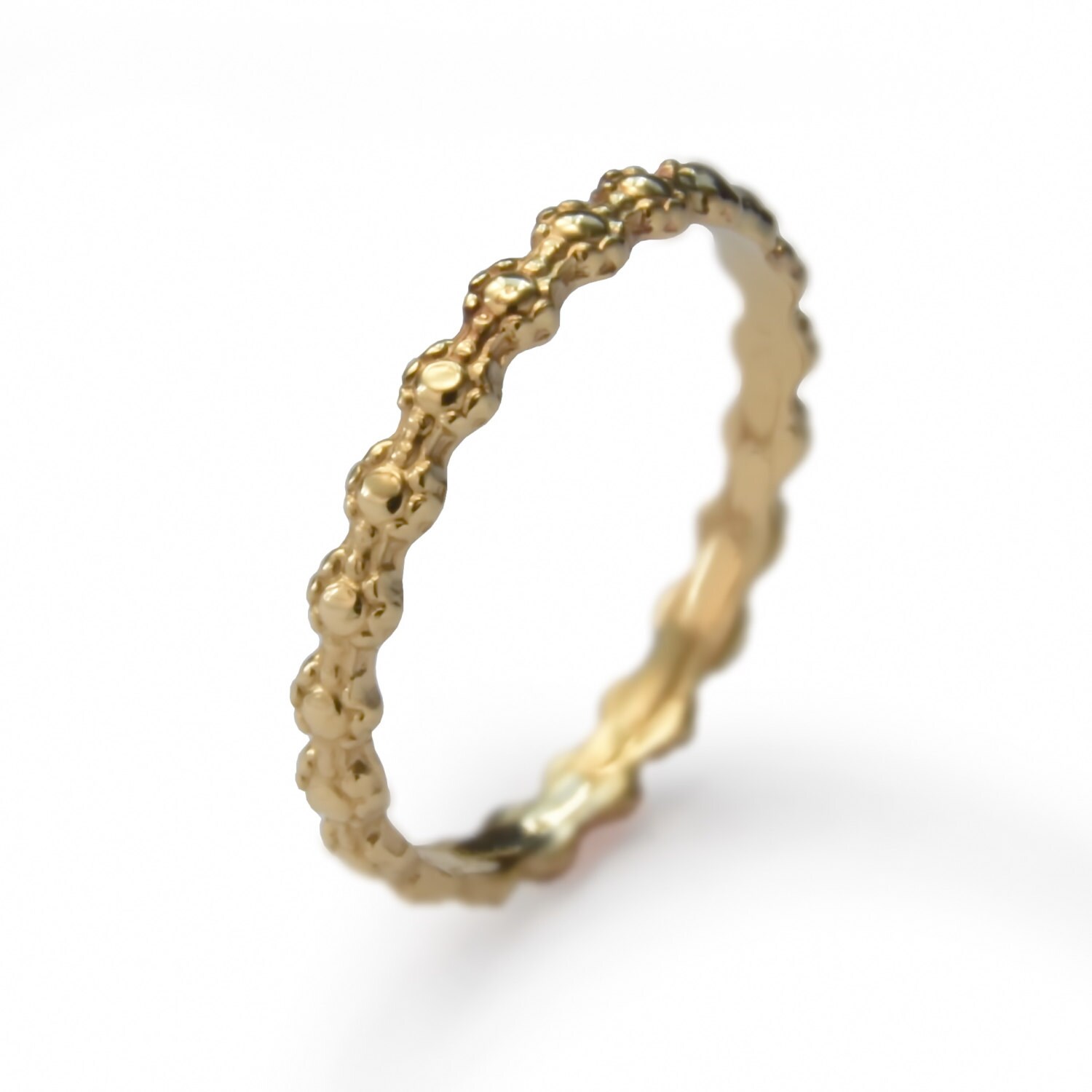 Floral gold band for woman wedding band Gold dainty ring Etsy