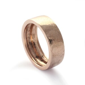Rustic Rose Gold Wedding Ring with Texture