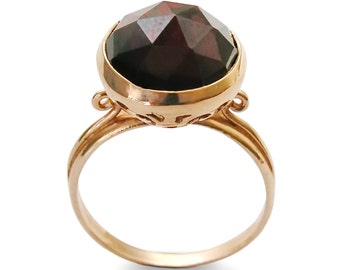 Anillo de compromiso granate rojo