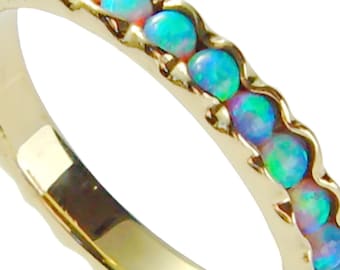 Gold Eternity Ring with Opals