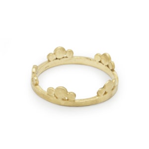 Matte Gold Stacking ring with Dotted Pattern