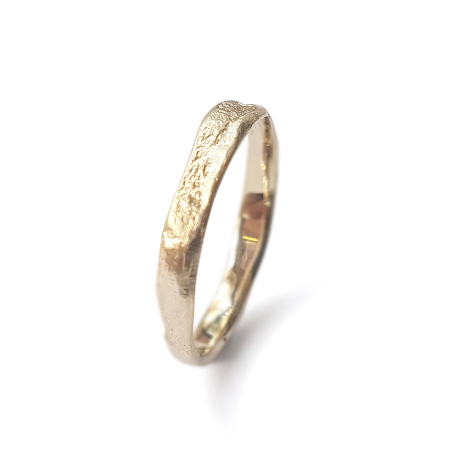 Textured Gold Classic Wedding Band - Etsy