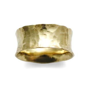 Hammered gold wide band